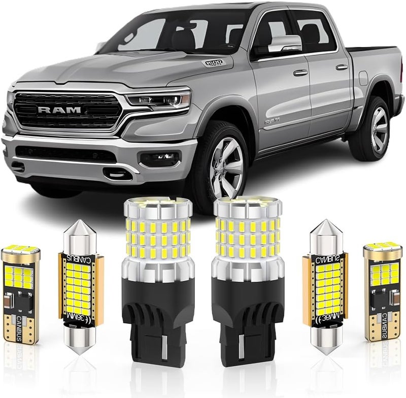 BMT xms LED Interior Light Kit Replacement for Dodge Ram 1500 2500 3500 2013-2018, 6000K White Car LED Interior Lights + 7440 LED Backup Reverse Light, 21 Pieces - Image 1